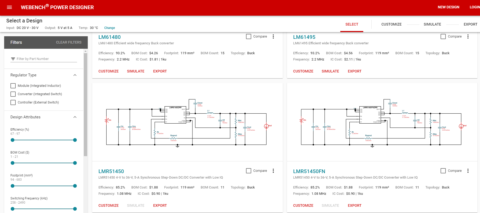 WEBENCH POWER DESIGNER